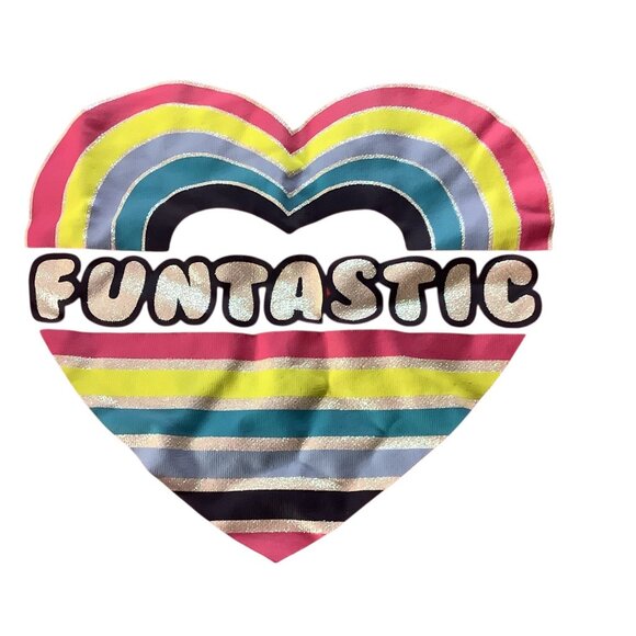 Garanimals Girls Dolman Funtastic Rainbow Heart Shirt Red Size 6 Lace Detail - Picture 7 of 8